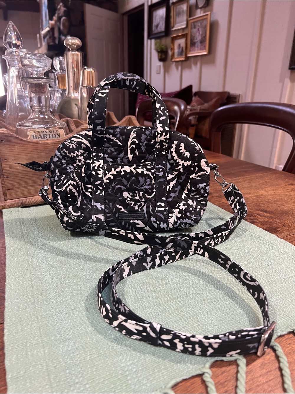 Vera Bradley Mini Satchel in Paisley Noir Pattern